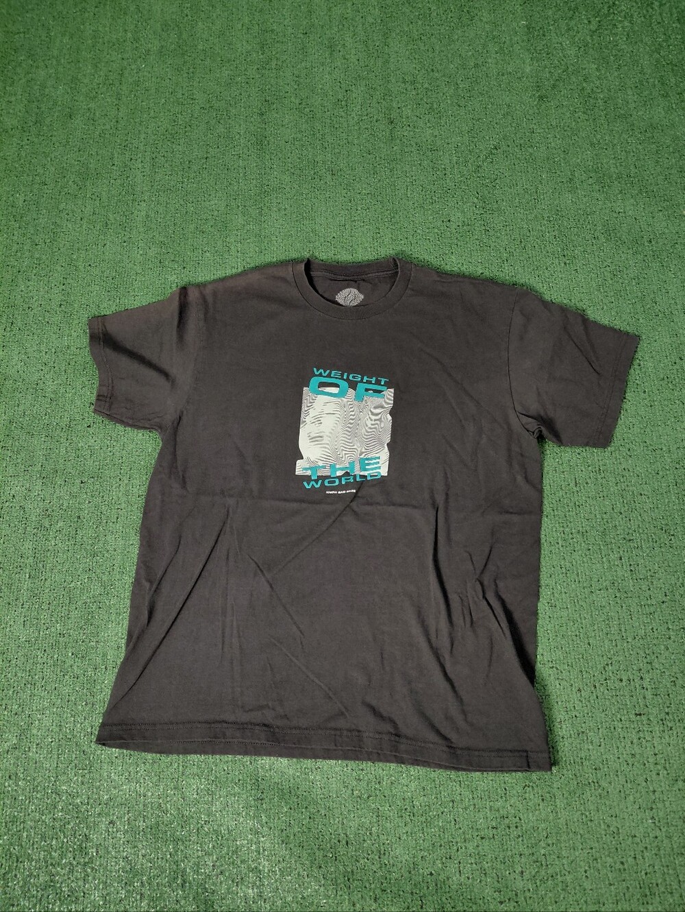 Know Bad Daze "Weight Of The World" Streetwear Grunge Black T Shirt Sz Large